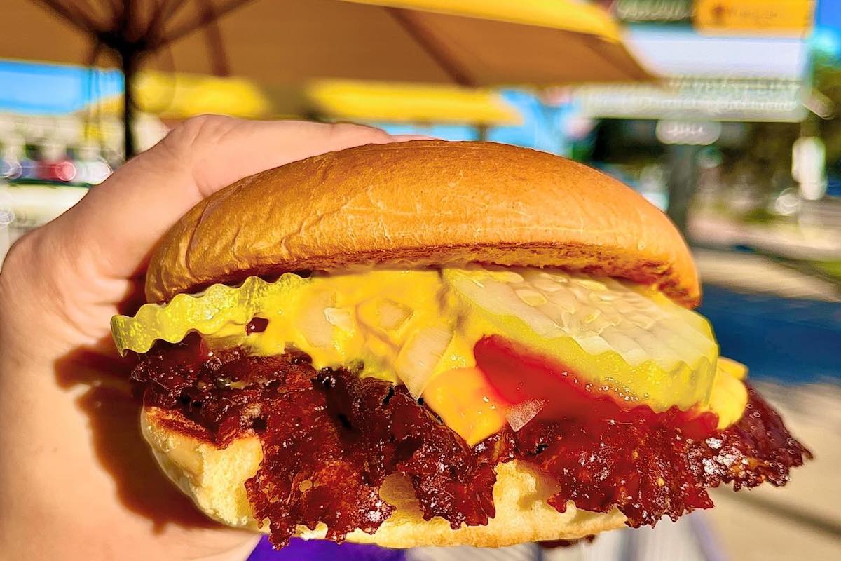 Hotline Burger - DiningOut Houston A cheesy smashburger at Hotline Burger. | Photo by Hotline Burger