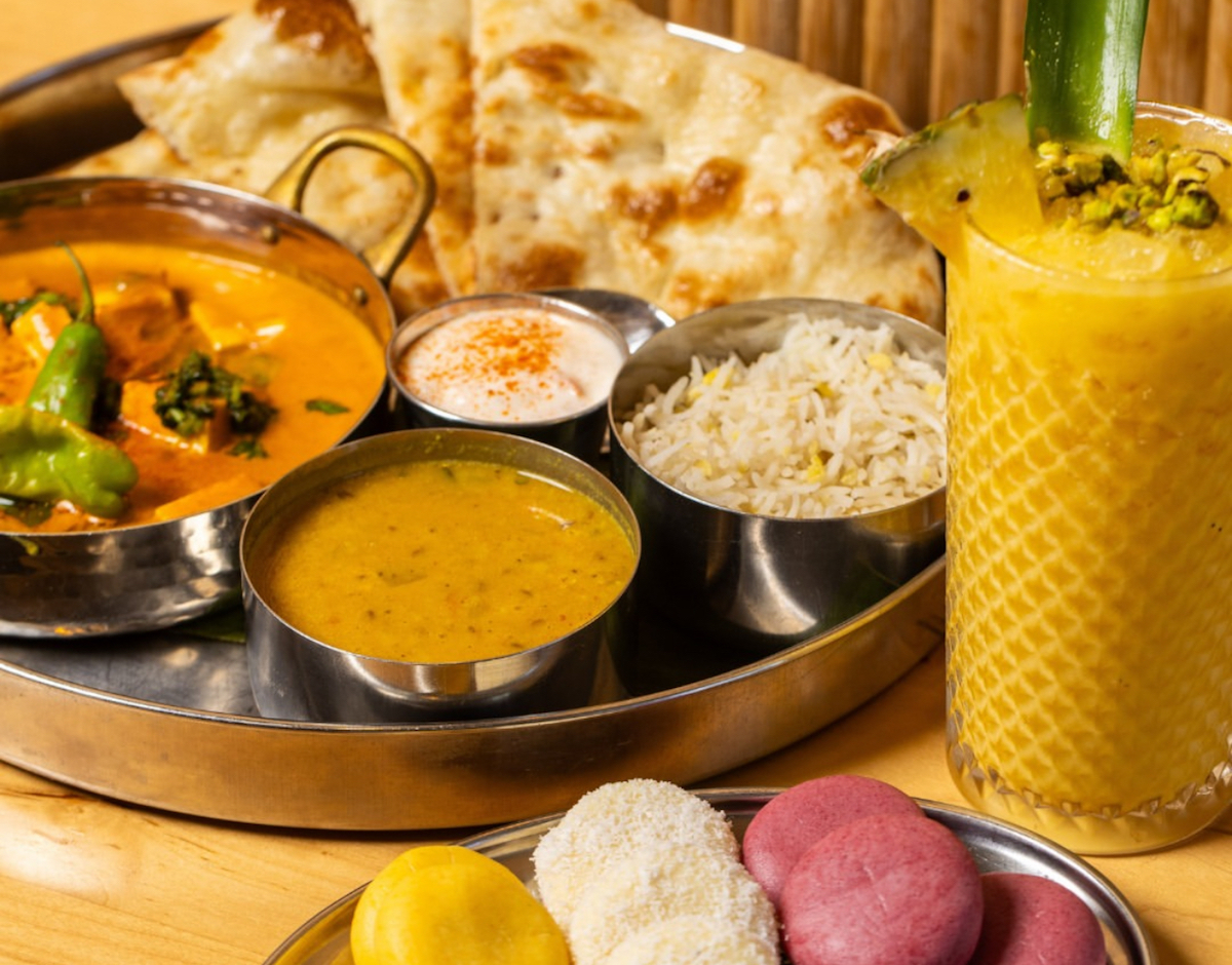 IMG_8757 - DiningOut Houston Gujurati thali and mango lassi at Da Gama. | Photo by Da Gama