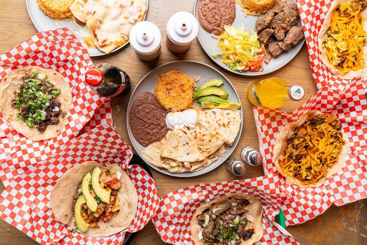 A spread of tacos, quesadillas, and combo plates at Sunrise Taquitos. | Photo by Sunrise Taquitos