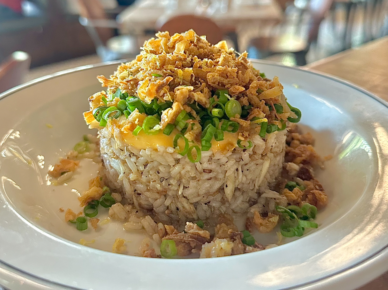 The blue crab rice bowl at Josephine's Gulf Coast Tradition. | Photo by Megha McSwain