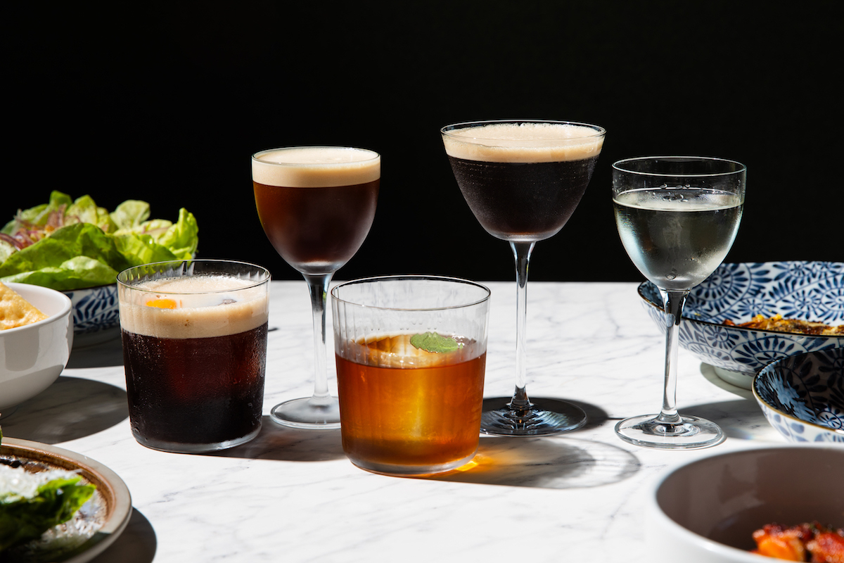 Maven's carajillo, Shakerato, old fashioned, espresso martini, and perfect martini. | Photo by Becca Wright