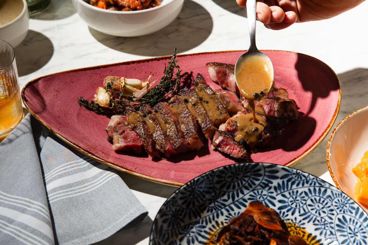 Steak au poivre at Maven at Sawyer Yards. | Photo by Becca Wright