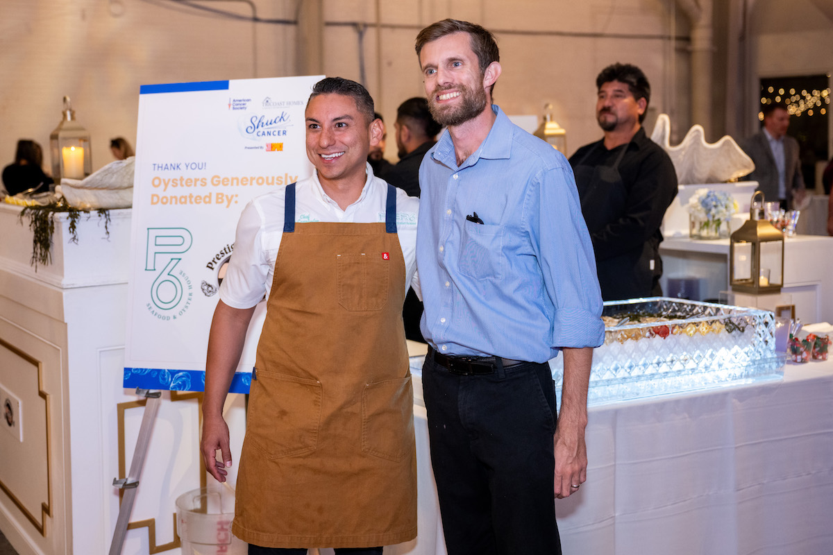 Chef Joe Cervantez from Pier 6 at the Shuck Cancer party. | Photo by Michelle Watson