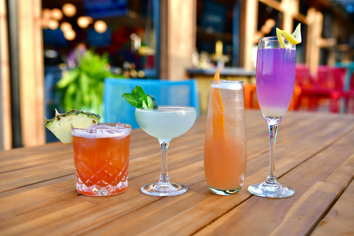 Cocktails on the tree house-inspired patio at Patterson Park. | Photo by Alex Montoya