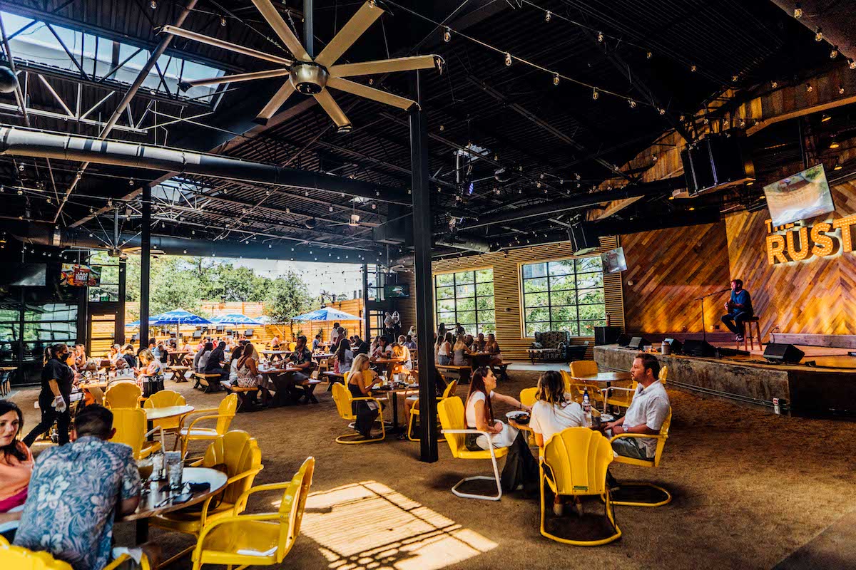 Houston Galleria Interior - DiningOut Houston The interior and main stage at the Rustic in Uptown Park. | Photo by the Rustic