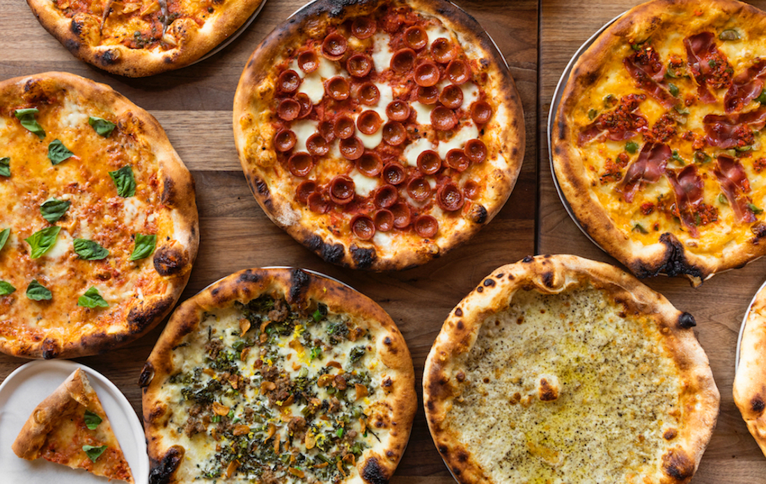 A variety of pizzas at Rosie Cannonball. | Photo by Zach Horst