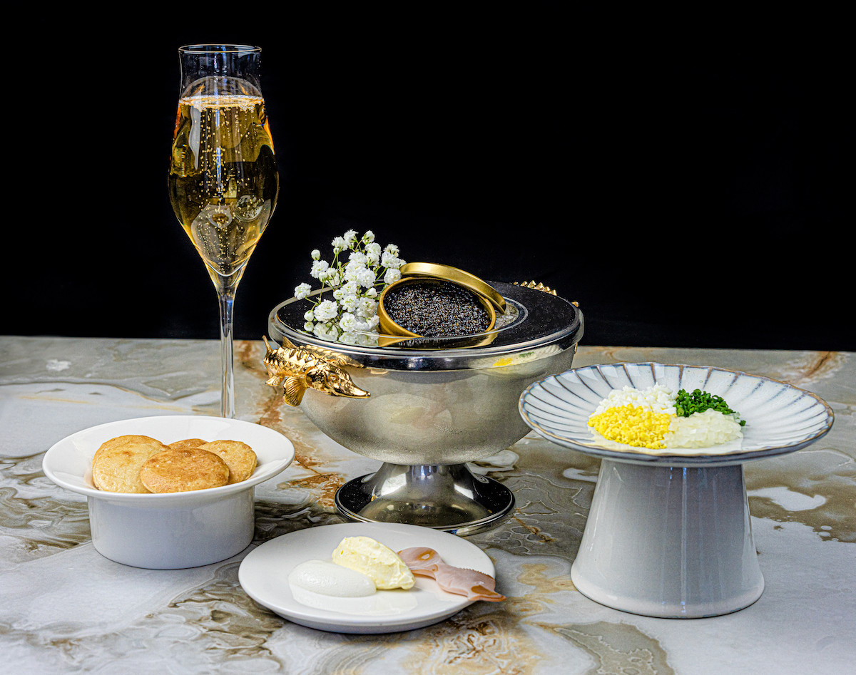 Caviar service at Amrina. | Photo by Amrina