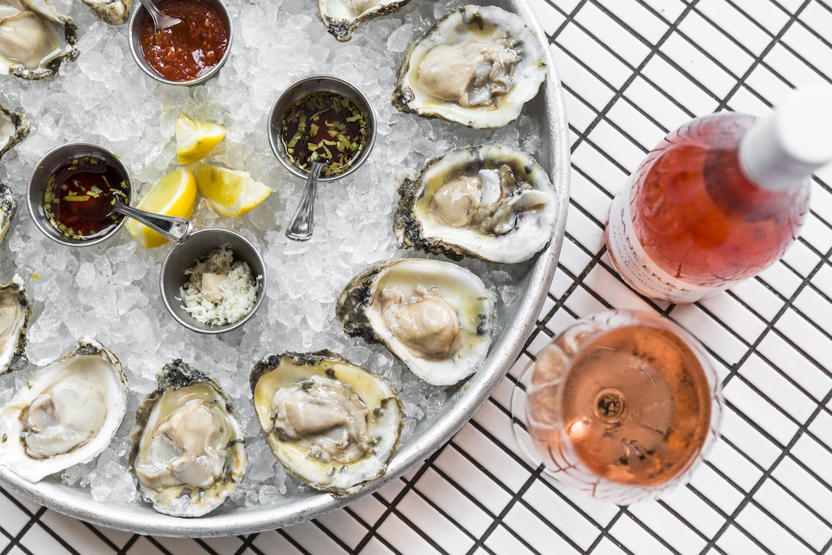 Oysters and rosé at State of Grace. | Photo by Julie Soefer