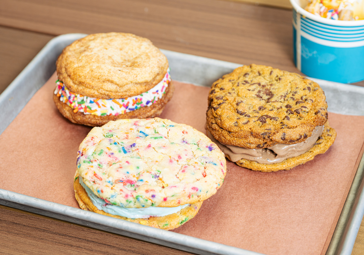 The Pit Room's ice cream sandwiches showcasing a variety of ice cream and cookie flavors. | Photo by Duc Hoang