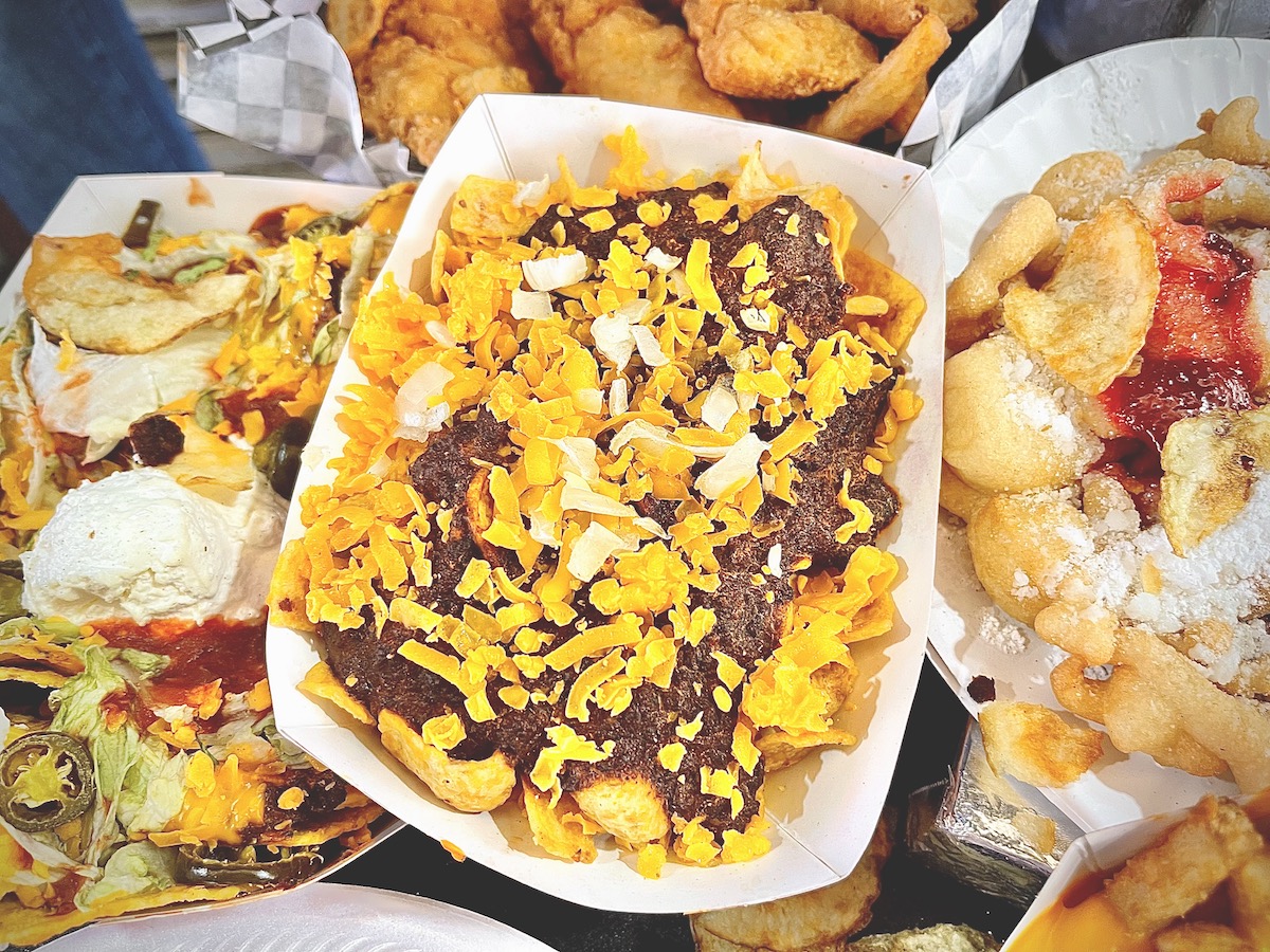 The iconic Frito Pie — Texas chili combined with corn chips — can be found at multiple vendors at RodeoHouston. | Photo by Greg Morago