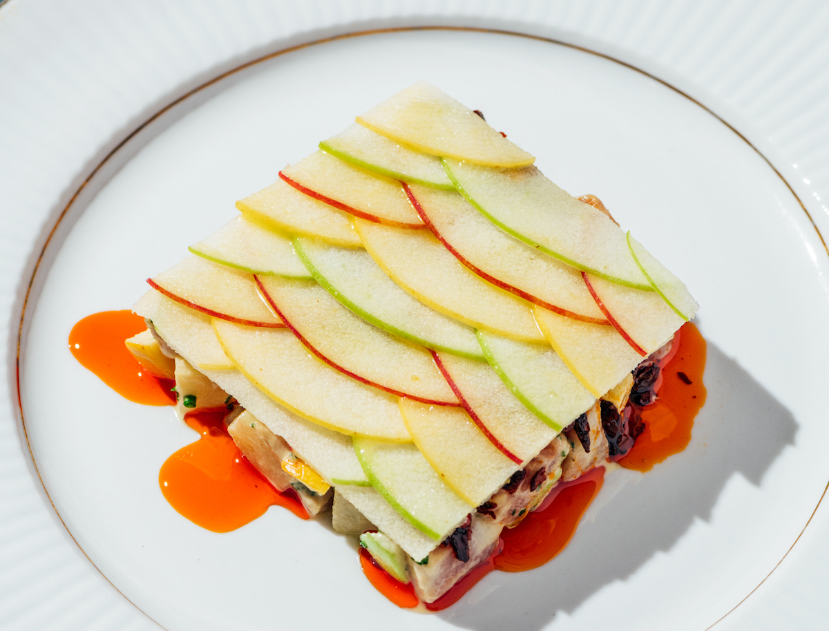 Salt baked celeriac with apple shingles at Camaraderie. | Photo by Arturo Olmos