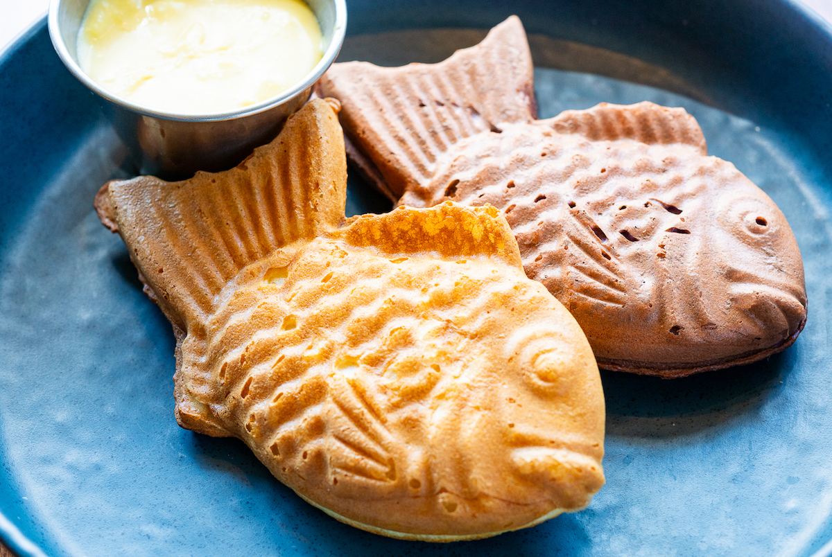 Japanese taiyaki fish-shaped waffles at Traveler's Cart. | Photo by Shane Dante