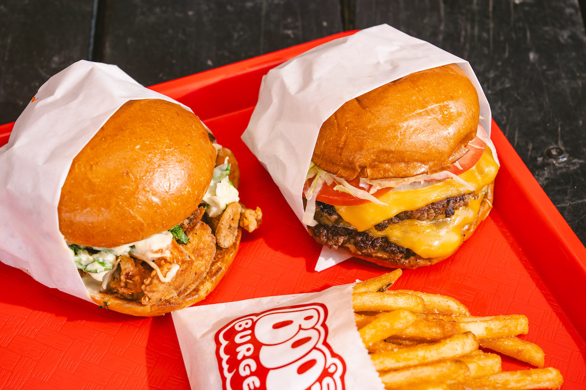 A pair of Boo's Burgers with seasoned fries. | Photo by Michael Anthony