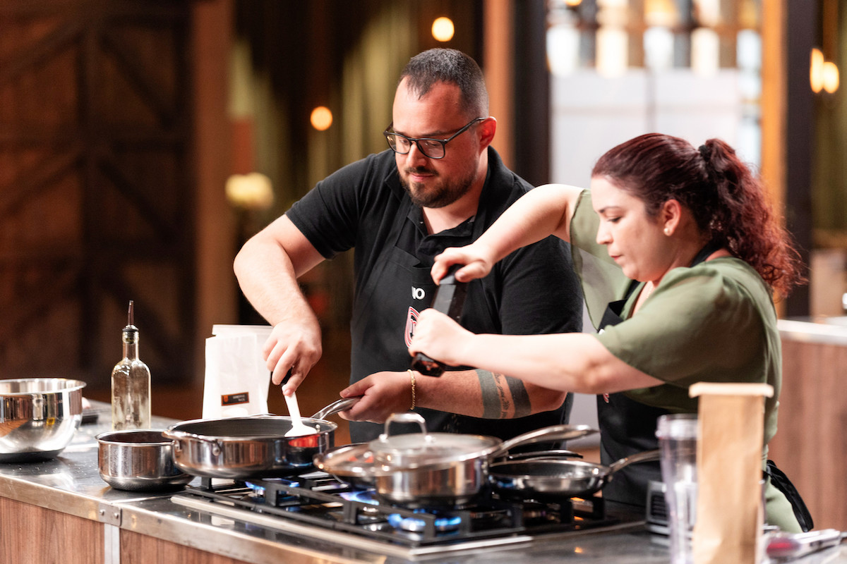 _Rachel Julio 2 - DiningOut Houston Rachel Sanchez and Julio Figueredo cook onstage at MasterChef All Stars Live! | Photo by Stephen Cook (TCG Entertainment)